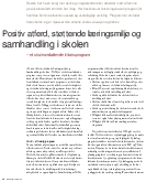 Positiv atferd og støttende læringsmiljø og samhandling i skolen - et skoleomfattende tiltaksprogram.