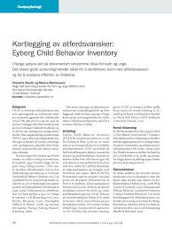 Kartlegging av atferdsvansker: Eyberg Child Behavior Inventory. 