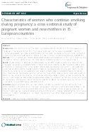 Characteristics of women who continue smoking during pregnancy: a cross sectional study of pregnant women and new mothers in 15 European countries 