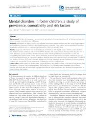 Mental disorders in foster children: a study of prevalence, comorbidity and risk factors. 