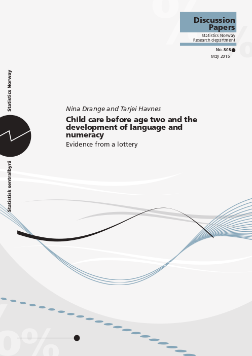 Child care before age two and the development of language and numeracy. Evidence from a lottery.