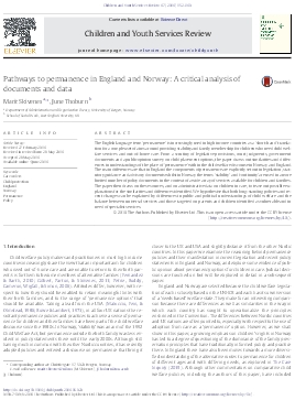 Pathways to permanence in England and Norway: A critical analysis of documents and data. 