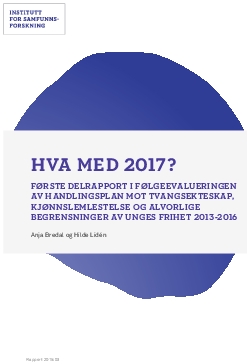 Hva med 2017? Første delrapport i følgeevalueringen av Handlingsplan mot tvangsekteskap, kjønnslemlestelse og alvorlige begrensninger av unges frihet 2013-2016.