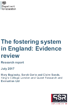 The fostering system in England: Evidence review. 