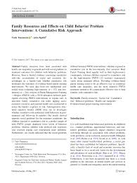 Family Resources and Effects on Child Behavior Problem Interventions A Cumulative Risk Approach.