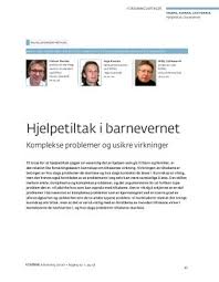 Hjelpetiltak i barnevernet. Komplekse problemer og usikre virkninger.