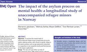 The impact of the asylum process on mental health a longitudinal study of unaccompanied refugee minors in Norway.