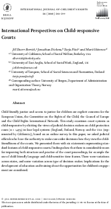 International Perspectives on Child-responsive Courts. 