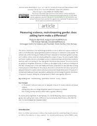 Measuring violence, mainstreaming gender: does adding harm make a difference?