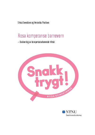 Evaluering av Rosa kompetanse barnevern. – Evaluering av kompetansehevende tiltak.