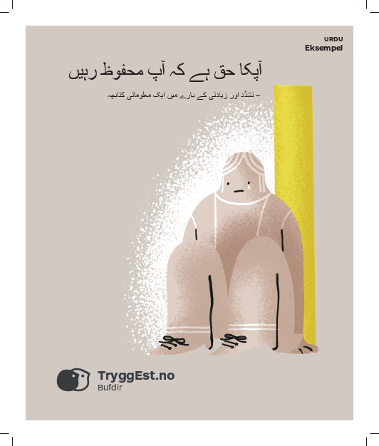 TryggEst.no. Urdu. آپکا حق ہے کہ آپ محفوظ رہیں – تشدد اور زیادتی کے بارے میں ایک معلوماتی کتابچہ