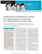 Evidensbasert foreldretrening. Hvordan kan forskning bidra til at flere barn med atferdsvansker får bedre hjelp?