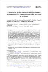 Evaluation of the International Child Development Programme (ICDP) as a community-wide parenting programme. 
