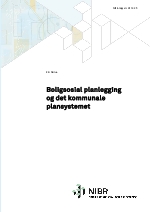 Boligsosial planlegging og det kommunale plansystemet. 