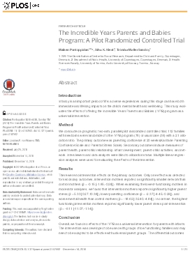 The Incredible Years Parents and Babies Program: A Pilot Randomized Controlled Trial. 