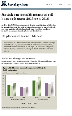 Statistik om socialtjänstinsatser till barn och unga 2015 och 2016. 