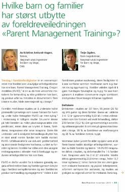 Hvilke barn og familier har størst utbytte av foreldreveiledningen Parent Management Training? 