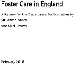 Foster Care in England. A Review for the Department for Education.