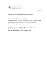 A Systematic Review of Courses, Training, and Interventions for Adoptive Parents. 