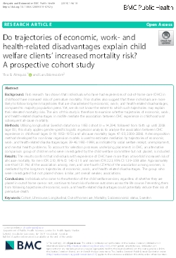 Do trajectories of economic, work- and health-related disadvantages explain child welfare clients’ increased mortality risk? A prospective cohort study.