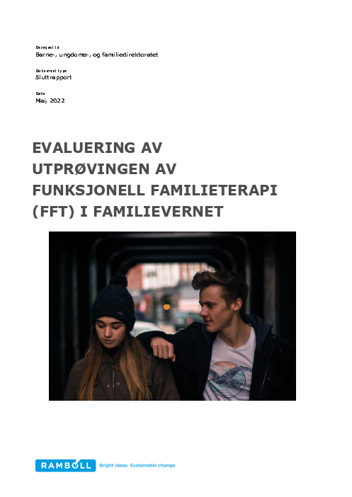 Evaluering av utprøvingen av funksjonell familieterapi (FFT) i familievernet. 